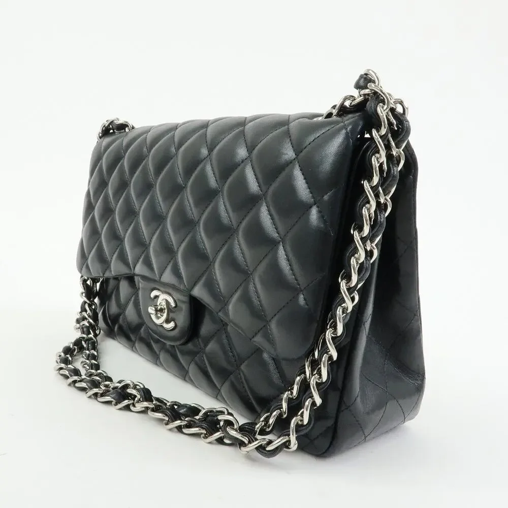Chanel Lambskin Leather Classic Flap Bag 30 Black
